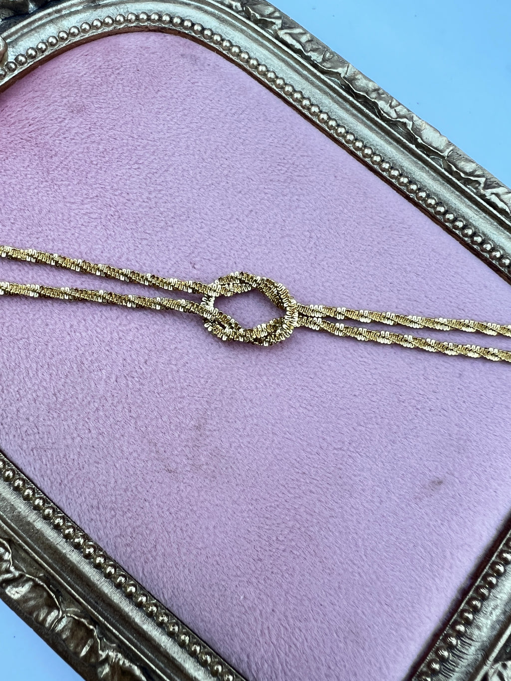Gold Twisted Knot Choker Necklace
