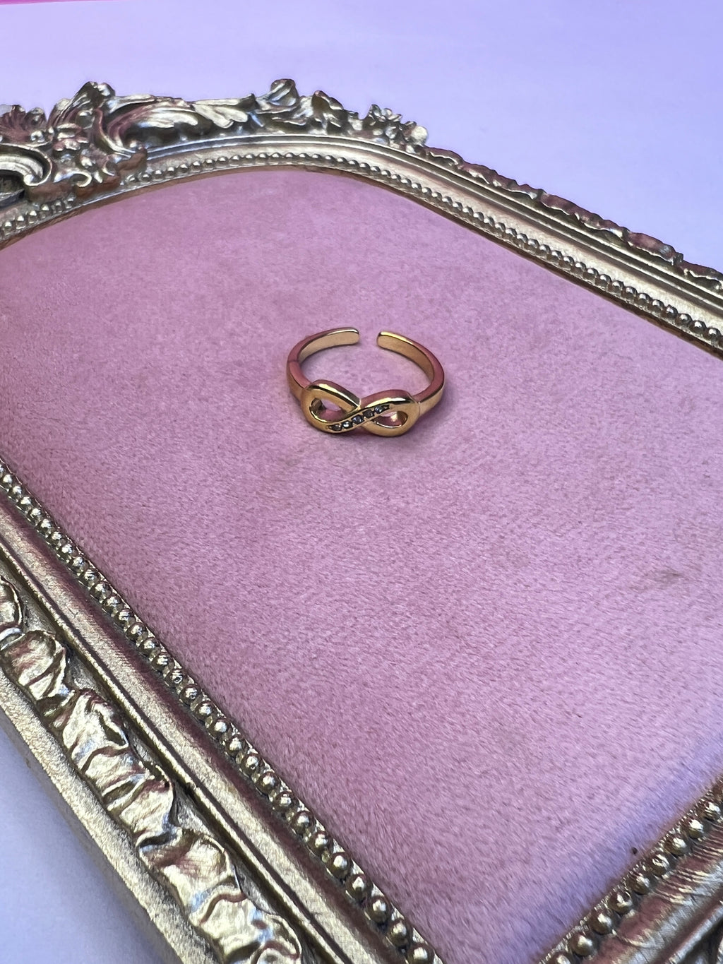Gold Crystal Infinity Ring