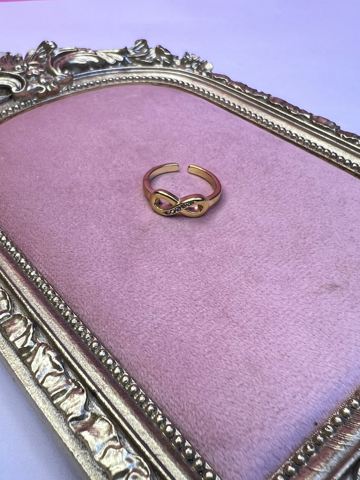 Gold Crystal Infinity Ring