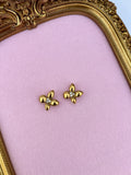 Gold Crystal Blossom Stud Earrings