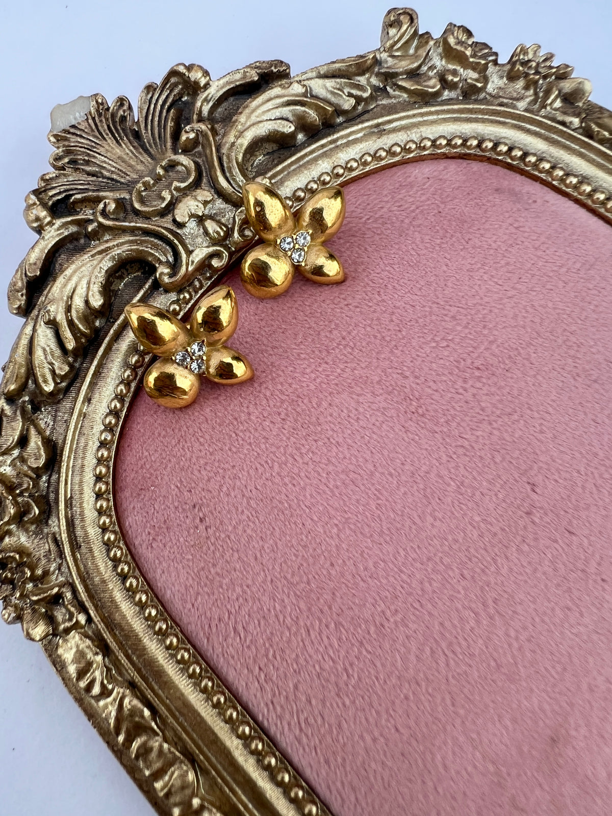 Gold Crystal Blossom Stud Earrings