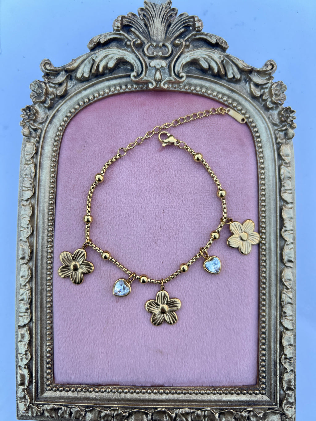 Heart Crystal Charm Bracelet