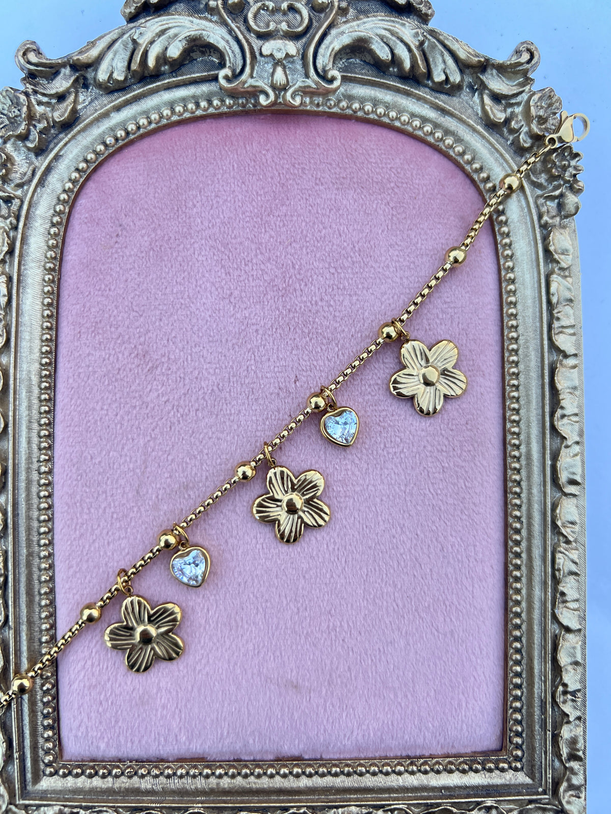 Heart Crystal Charm Bracelet