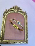 Gold Crystal Evil Eye Bangle