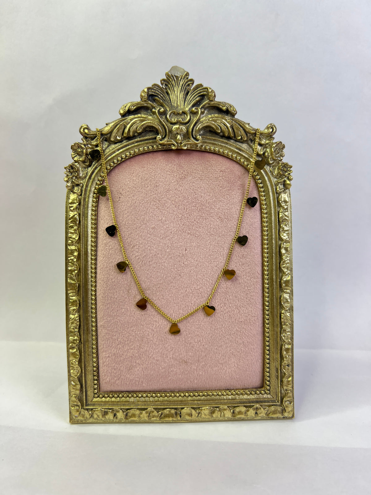 Gold Mini Heart Charm Necklace