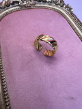 Gold Twisted Croissant Statement Ring