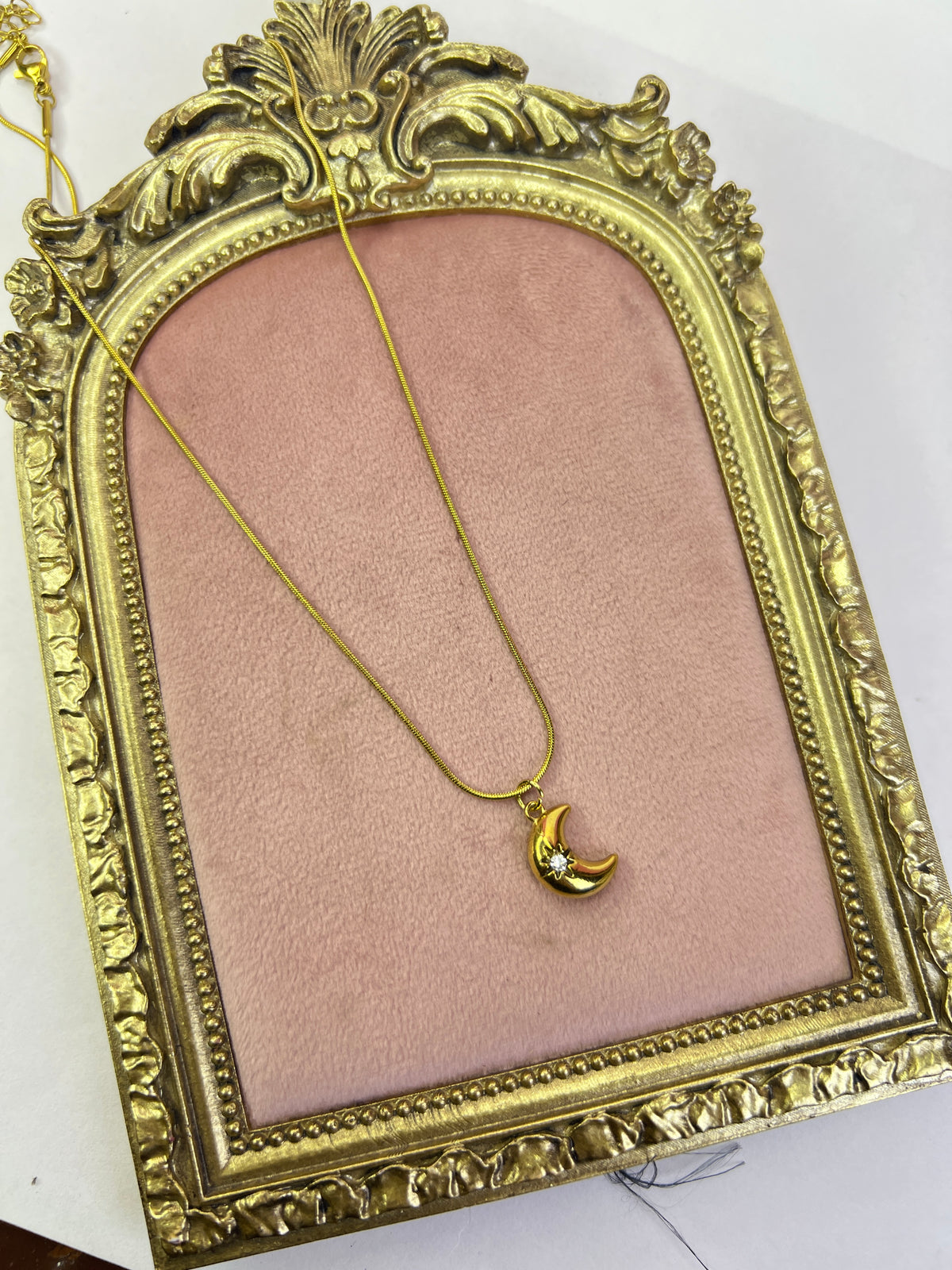 Gold Celestial Crescent Moon Necklace