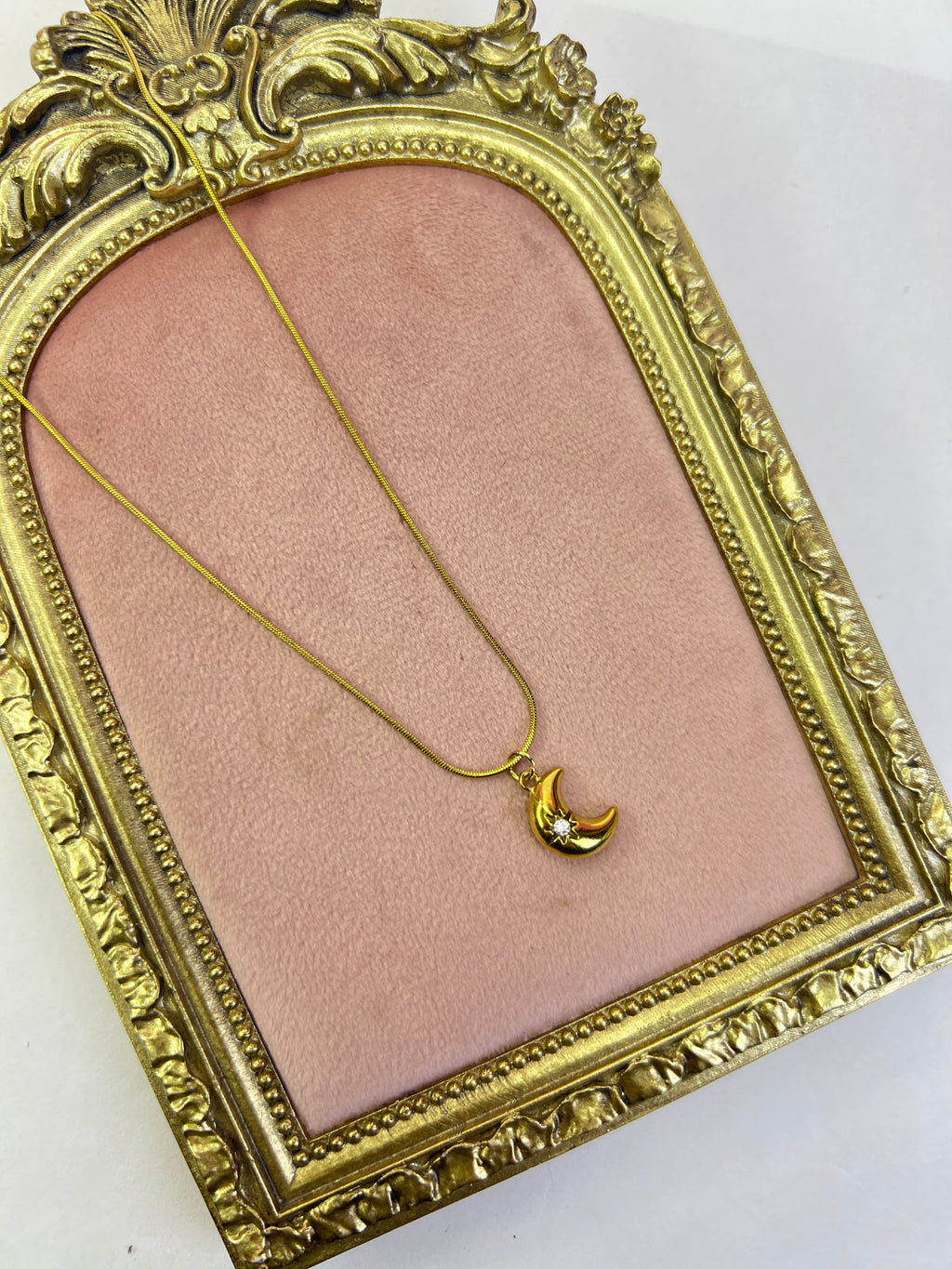 Gold Celestial Crescent Moon Necklace