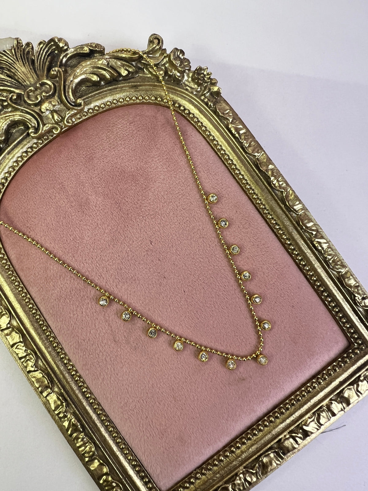 Gold Crystal Drop Necklace
