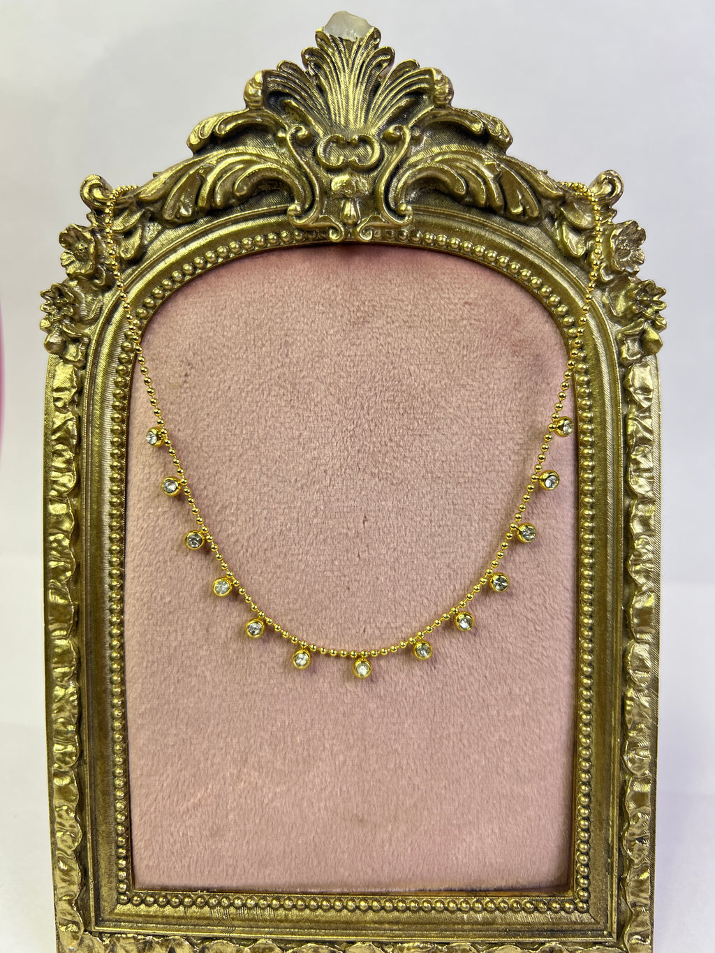 Gold Crystal Drop Necklace