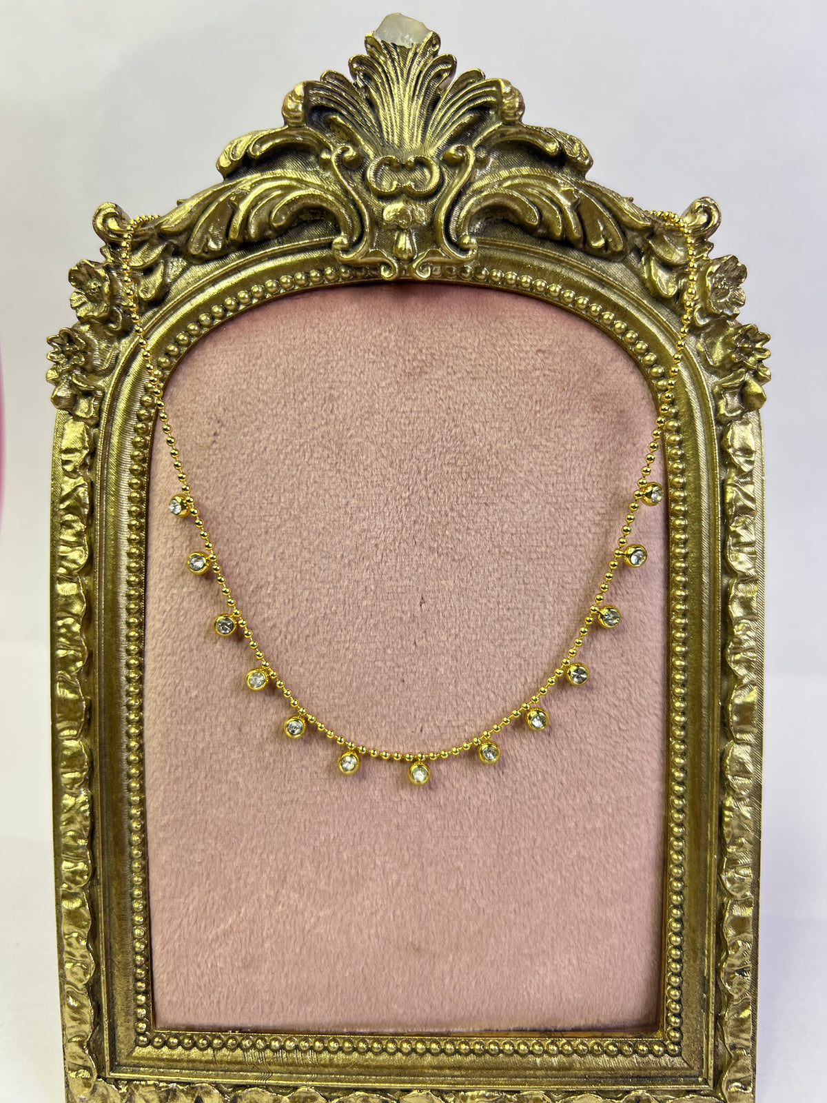 Gold Crystal Drop Necklace