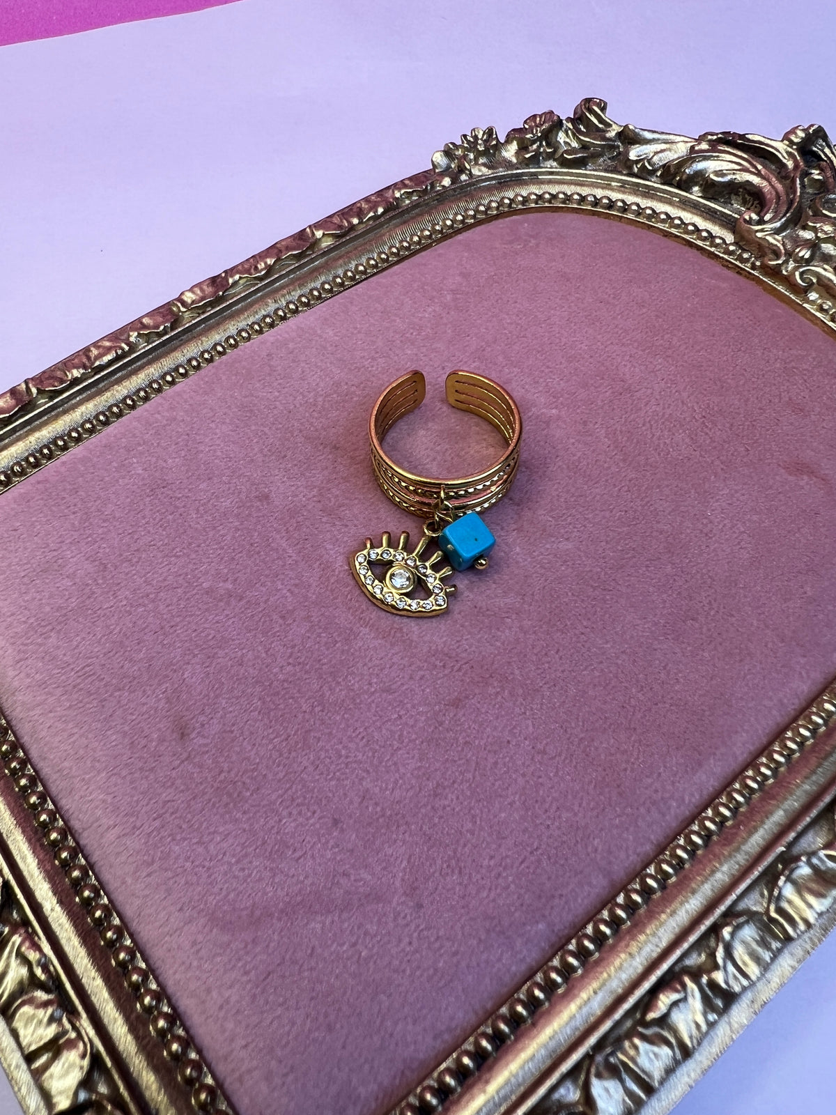 Pearl Charm Dangle Ring